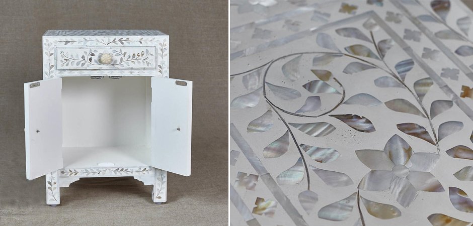Тумба инкрустация перламутром Inlaid Bone Soft pearl Тумба инкрустация перламутром Inlaid Bone Soft pearl - Loft-Concept в Брянске