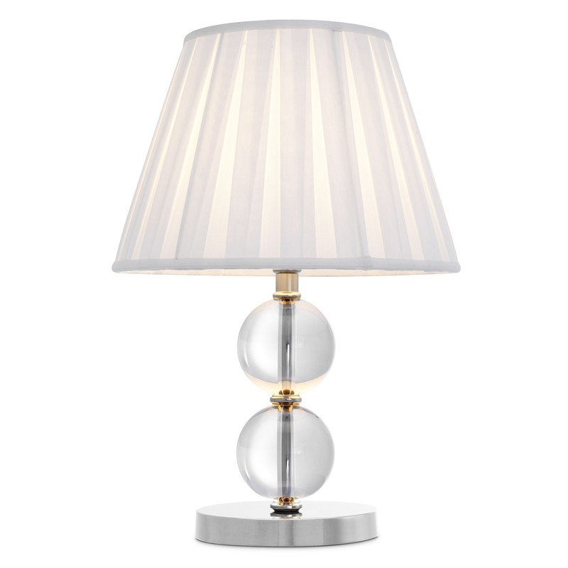 Настольная лампа Eichholtz Table Lamp Lombard Прозрачный Белый Никель Настольная лампа Eichholtz Table Lamp Lombard Прозрачный Белый Никель в Брянске | Loft Concept