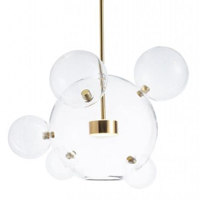 Подвесной Светильник Giopato & Coombes Bollr Pendant 6 BUBBLE LAMP золото Белый Золотой Прозрачное Стекло в Брянске | Loft Concept 