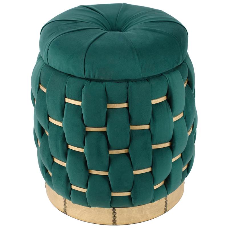 Пуф Verde Green Pouf Зеленый Золотой Пуф Verde Green Pouf Зеленый Золотой в Брянске | Loft Concept