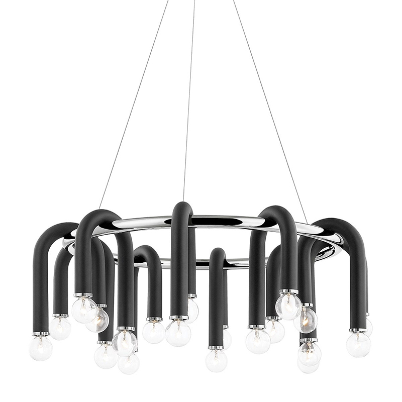 Люстра Paulson floppy chandelier round chrome Черный Хром Люстра Paulson floppy chandelier round chrome Черный Хром в Брянске | Loft Concept