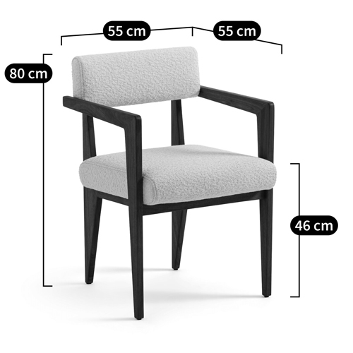 Кресло обеденное Alcove White Boucle из массива ореха Кресло обеденное Alcove White Boucle из массива ореха в Брянске