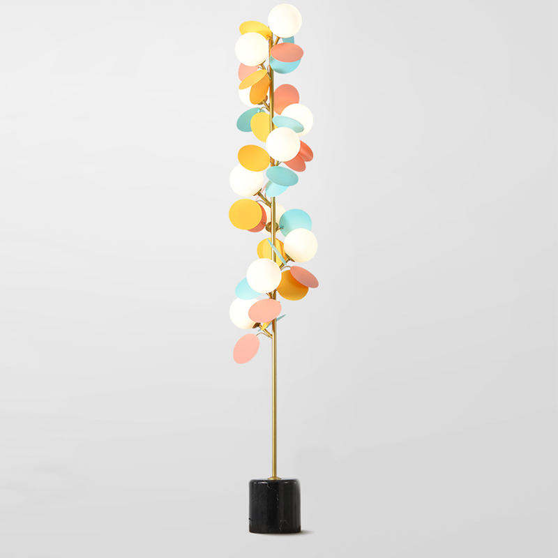 Торшер MATISSE Floor Lamp multi Белое матовое стекло Золотой Черный Мульти в Брянске | Loft Concept 
