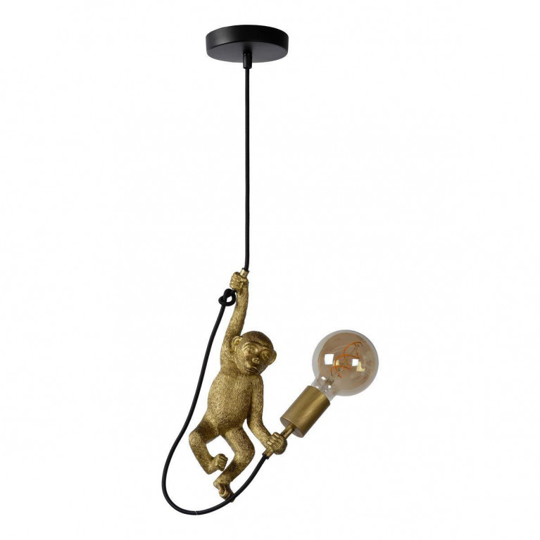 Подвесной светильник Monkey holding a light bulb Черный Золотой Подвесной светильник Monkey holding a light bulb Черный Золотой в Брянске | Loft Concept