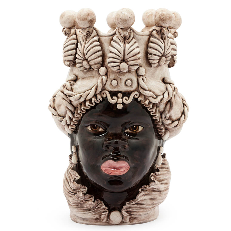 Ваза VASE MORO LADY BIG Crackle Бежевый Коричневый Ваза VASE MORO LADY BIG Crackle Бежевый Коричневый в Брянске | Loft Concept