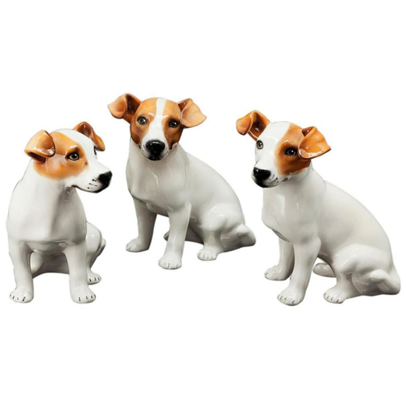 Статуэтки Abhika Jack Russel Set 3 Pcs Белый Коричневый Статуэтки Abhika Jack Russel Set 3 Pcs Белый Коричневый в Брянске | Loft Concept