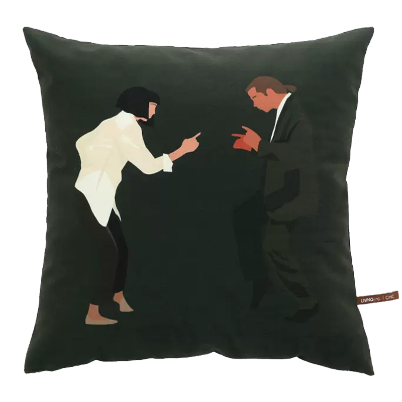 Декоративная подушка Pulp Fiction Dance Cushion Зеленый Бежевый Черный Декоративная подушка Pulp Fiction Dance Cushion Зеленый Бежевый Черный в Брянске | Loft Concept