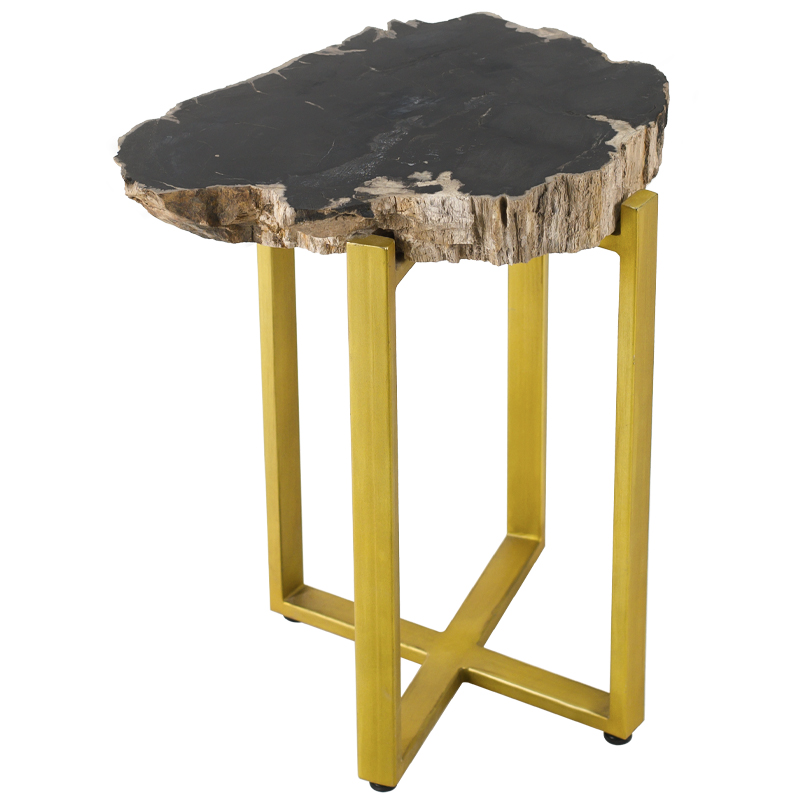 PETRIFIED WOOD COFFEETABLE GOLD S Окаменелое дерево Золотой Бежевый Черный PETRIFIED WOOD COFFEETABLE GOLD S Окаменелое дерево Золотой Бежевый Черный в Брянске | Loft Concept