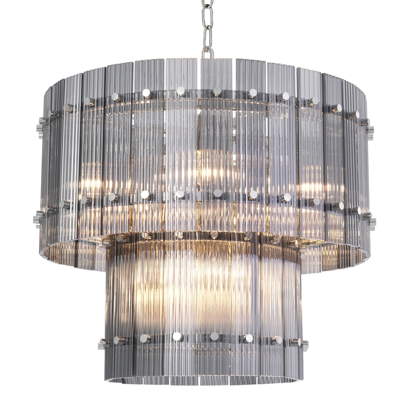 Люстра Eichholtz Chandelier Ruby S smoke Никель Стекло Смок Люстра Eichholtz Chandelier Ruby S smoke Никель Стекло Смок в Брянске | Loft Concept