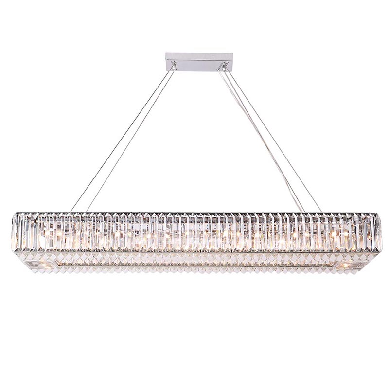 Люстра Darleen Crystal Nickel Rectangular Chandelier Никель Прозрачный (Transparent) Люстра Darleen Crystal Nickel Rectangular Chandelier Никель Прозрачный (Transparent) в Брянске | Loft Concept