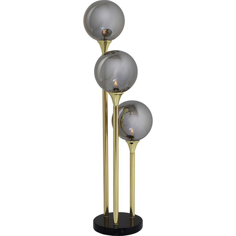 Настольная лампа Three Gray Transparent Balls Золотой Серый Настольная лампа Three Gray Transparent Balls Золотой Серый в Брянске | Loft Concept