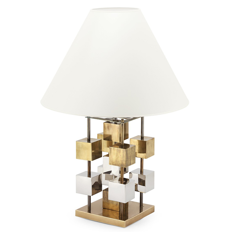 Настольная лампа TABLE LAMP DOB GLAM Белый Латунь Хром Настольная лампа TABLE LAMP DOB GLAM Белый Латунь Хром в Брянске | Loft Concept