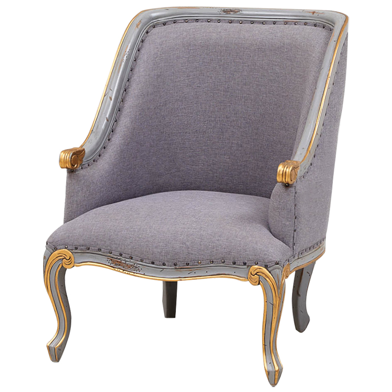 Кресло Fabienne French Seating Armchair Grey Серый Золотой Кресло Fabienne French Seating Armchair Grey Серый Золотой в Брянске | Loft Concept