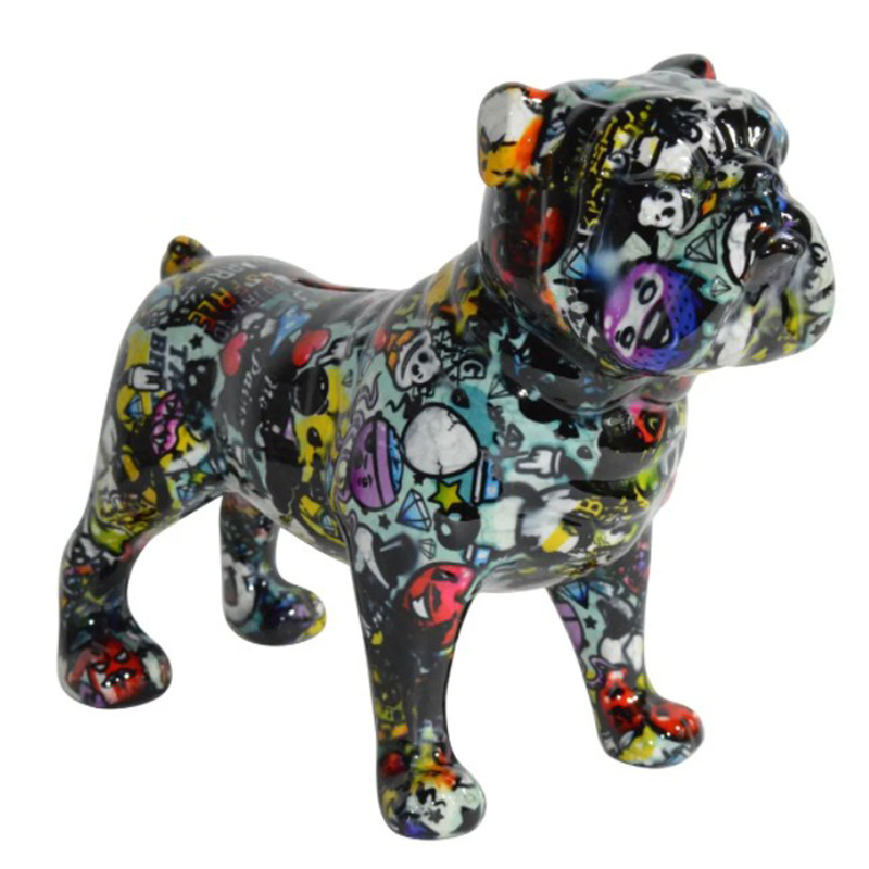 Статуэтка Graffiti Bulldog dark Мульти Черный Статуэтка Graffiti Bulldog dark Мульти Черный в Брянске | Loft Concept