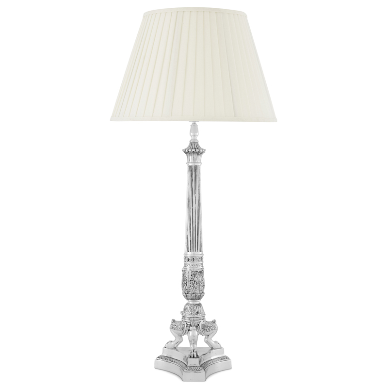 Настольная лампа Eichholtz Table Lamp Marchand Серебряный Белый Настольная лампа Eichholtz Table Lamp Marchand Серебряный Белый в Брянске | Loft Concept