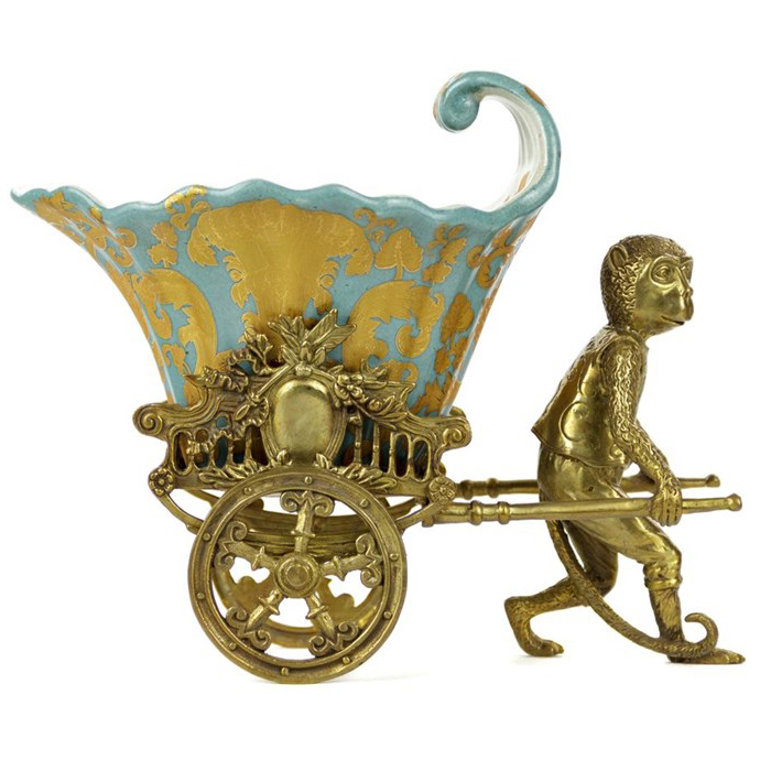 Чаша Monkey and Pale Blue Cart Голубой пастельный Бронза Чаша Monkey and Pale Blue Cart Голубой пастельный Бронза в Брянске | Loft Concept