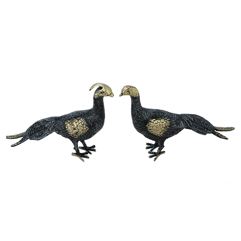 Статуэтка бронзовая пара Павлины синие Bronze Birds Бронза Синий Статуэтка бронзовая пара Павлины синие Bronze Birds Бронза Синий в Брянске | Loft Concept