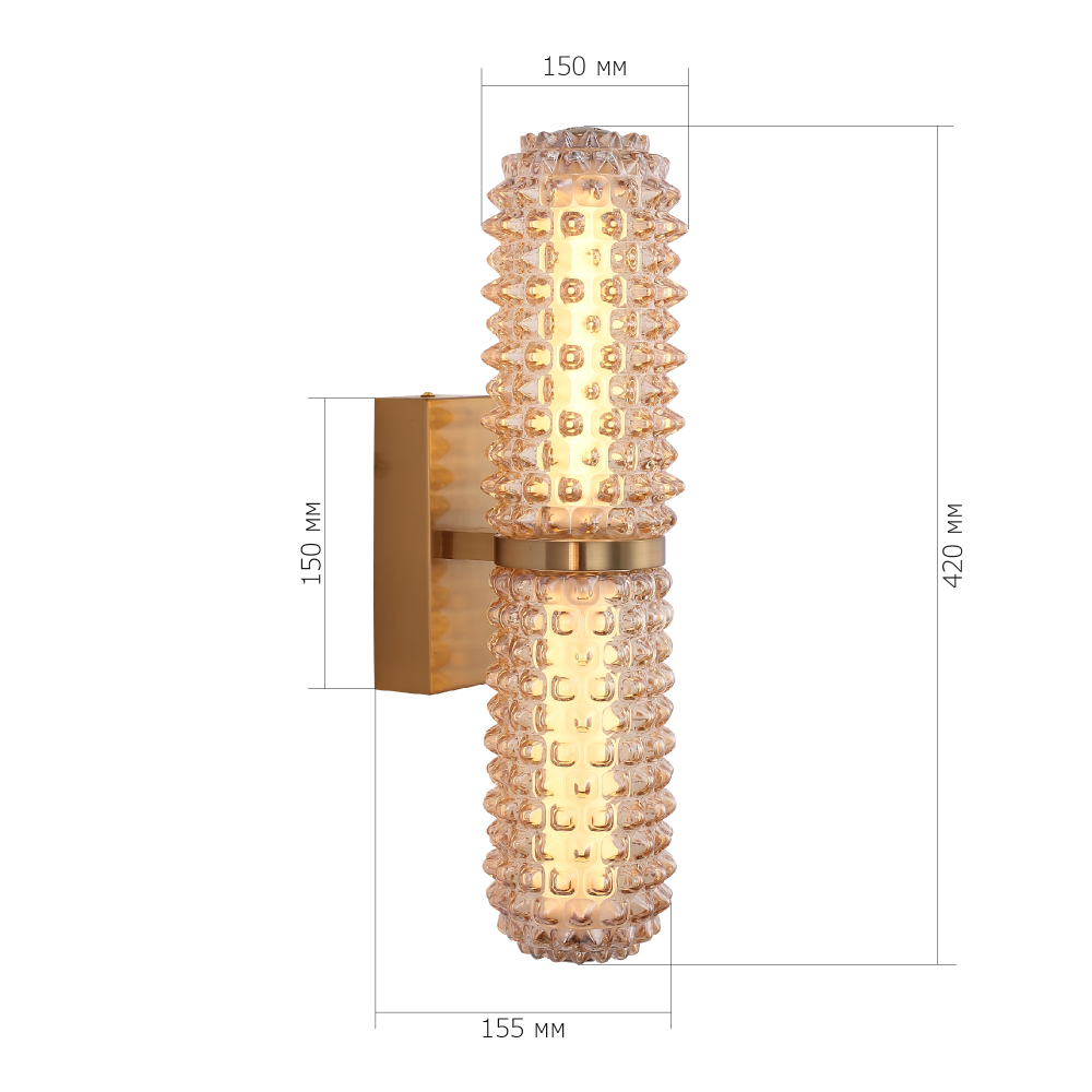 Бра с факутрным стеклянным плафоном Шампань Sonora в Брянске