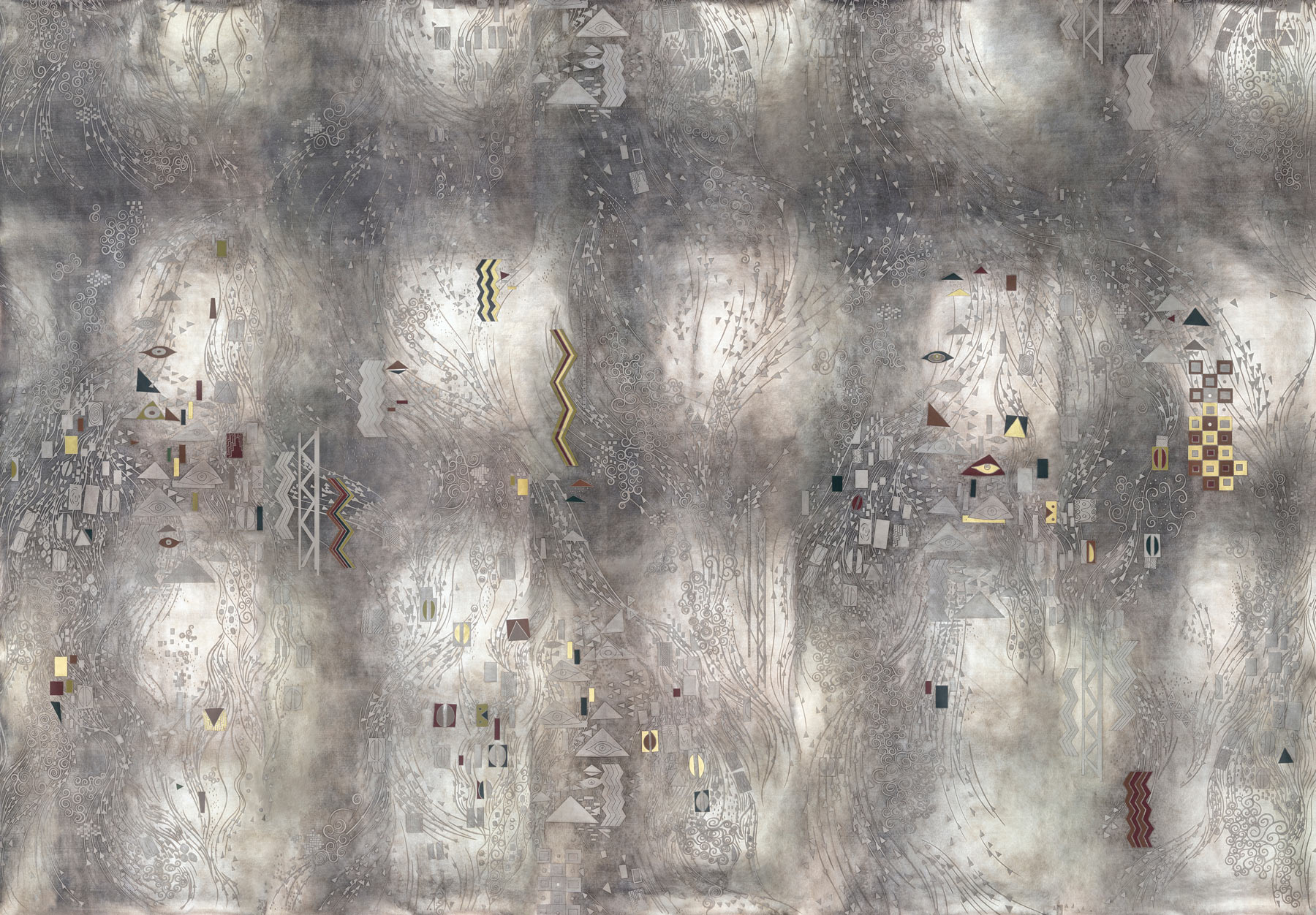 Обои ручная роспись Klimt Polished Silver bas relief gilded paper - постер Loft-Concept в Брянске