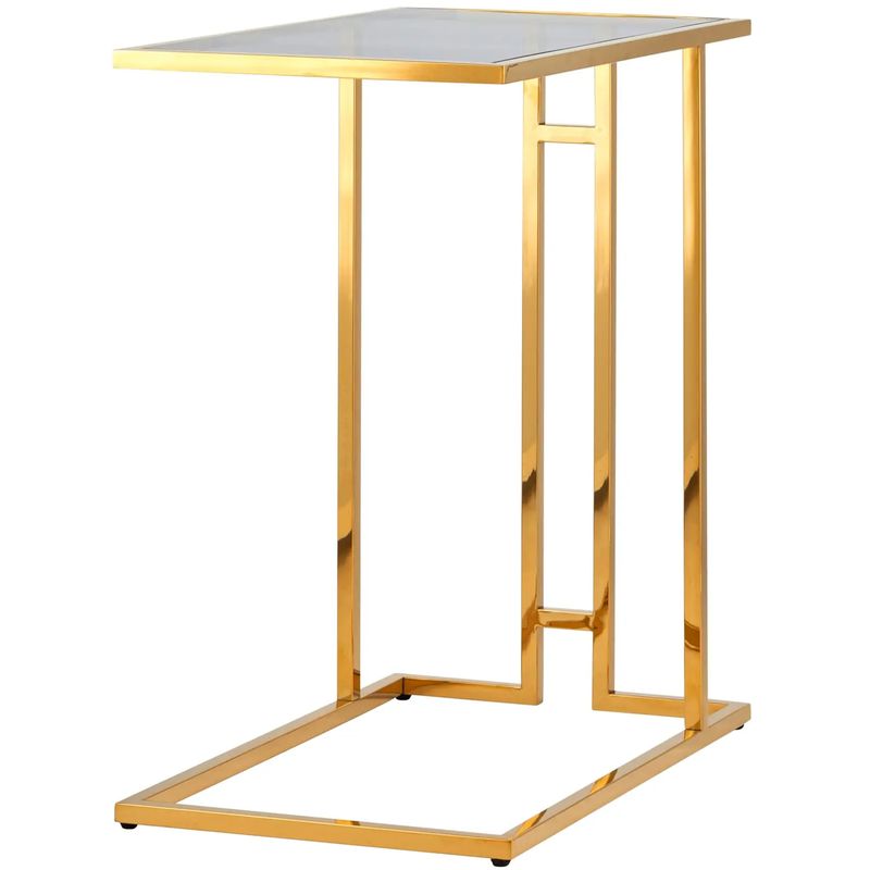 Стол приставной Lasker Milan Tables Gold Золотой Стекло Смок Стол приставной Lasker Milan Tables Gold Золотой Стекло Смок в Брянске | Loft Concept