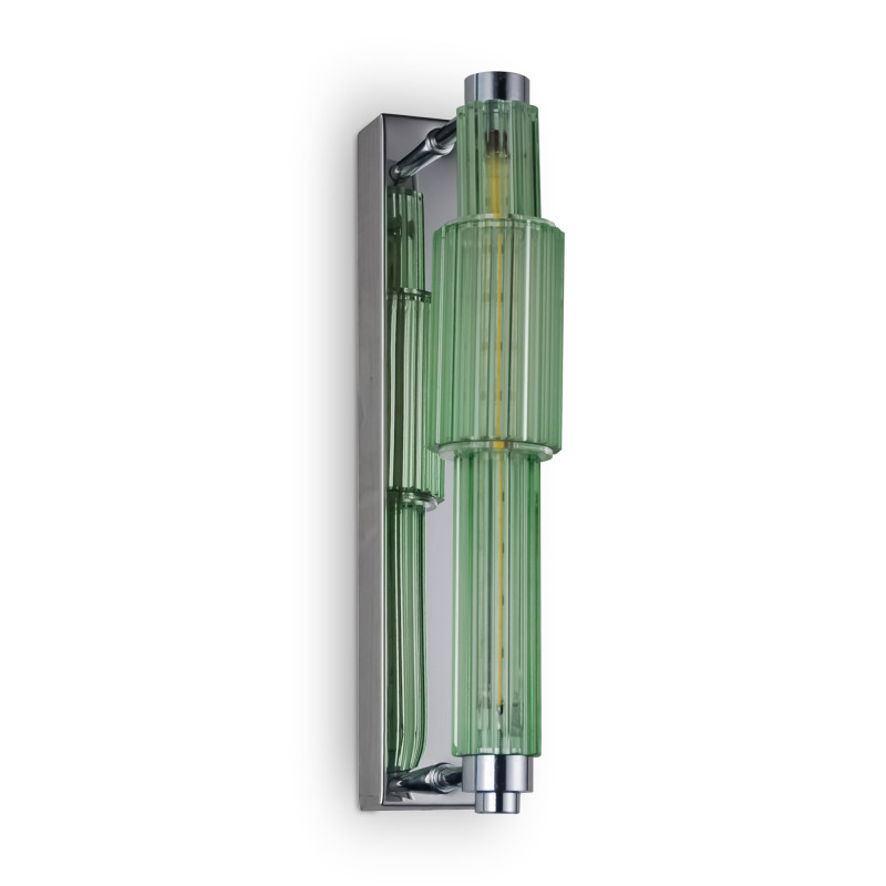 Бра с вертикальным узким плафоном Fuse Crystal Green Хром Зеленый Бра с вертикальным узким плафоном Fuse Crystal Green Хром Зеленый в Брянске | Loft Concept