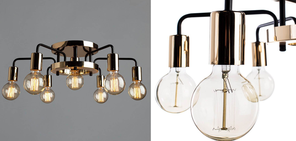 Потолочный светильник Loft Industrial Glossy Gold Ceiling Потолочный светильник Loft Industrial Glossy Gold Ceiling - Loft-Concept в Брянске