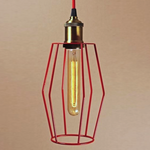 Подвесной светильник Wire Cage Pendant Spauk Red Красный Подвесной светильник Wire Cage Pendant Spauk Red Красный в Брянске | Loft Concept