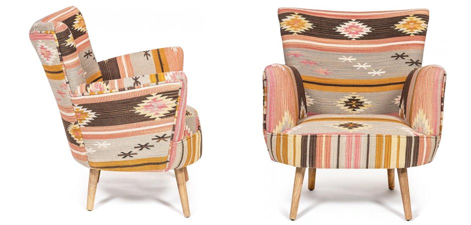 Кресло KELIM Pattern Brown Chair II Кресло KELIM Pattern Brown Chair II - Loft-Concept в Брянске