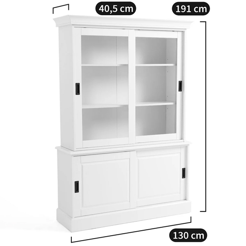 Витрина с раздвижными дверцами Wells Glass Showcase White Витрина с раздвижными дверцами Wells Glass Showcase White в Брянске