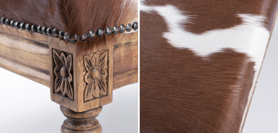 Пуф коричневая натуральная шкура Louie Cowhide Ottoman Пуф коричневая натуральная шкура Louie Cowhide Ottoman - Loft-Concept в Брянске