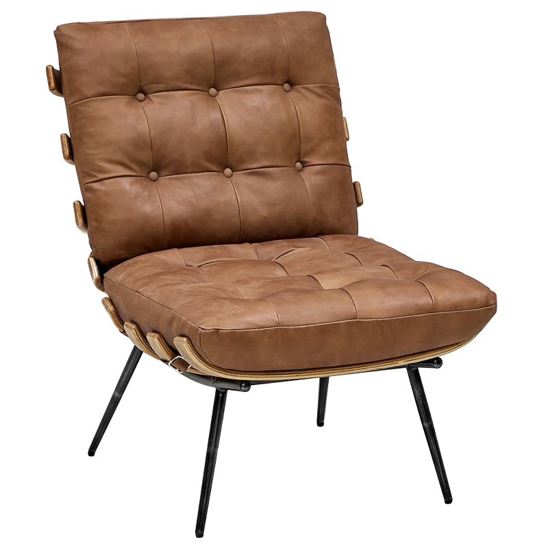 Кресло Philbert Chair brown leather Коричневый Кресло Philbert Chair brown leather Коричневый в Брянске | Loft Concept