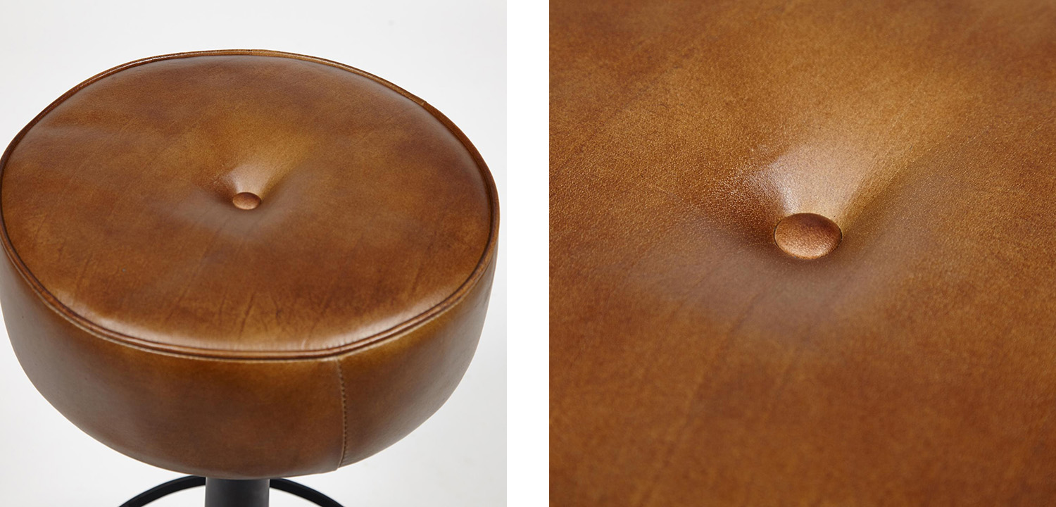 Барный стул Industrial leather bar stool - фото
