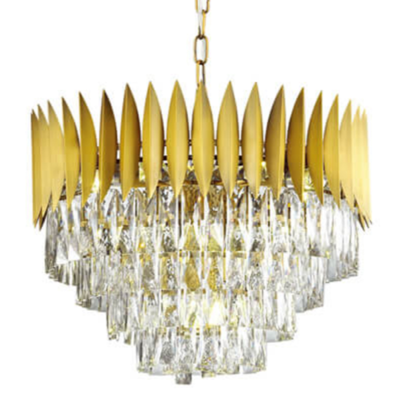 Люстра KEBO KING CHANDELIER four cascades D 55 Латунь Прозрачное Стекло Люстра KEBO KING CHANDELIER four cascades D 55 Латунь Прозрачное Стекло в Брянске | Loft Concept