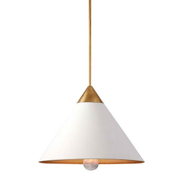 Подвесной светильник Cleo Pendant Brass & White Латунь Белый Подвесной светильник Cleo Pendant Brass & White Латунь Белый в Брянске | Loft Concept
