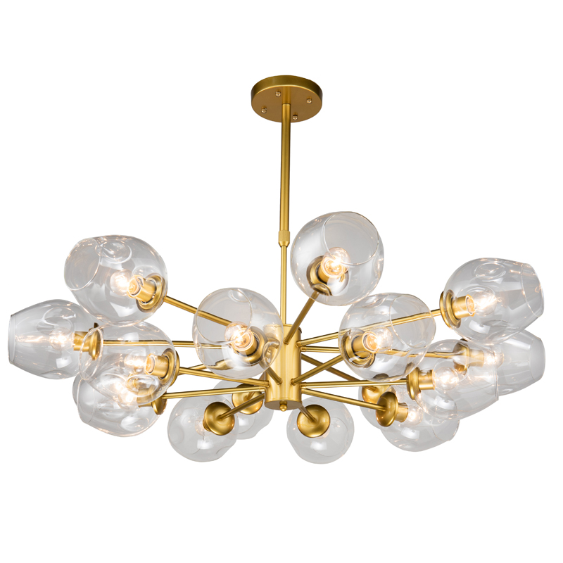 Люстра Branching Bubble Chandelier gold 16 Глянцевое золото Прозрачный Люстра Branching Bubble Chandelier gold 16 Глянцевое золото Прозрачный в Брянске | Loft Concept