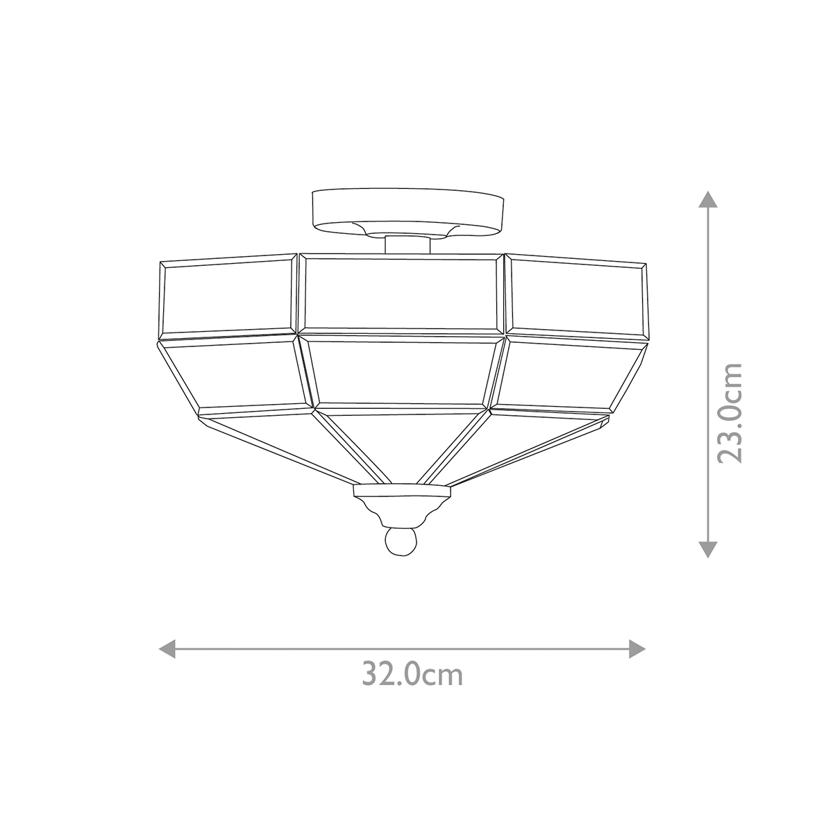 Потолочный светильник шестигранной формы с прозрачными стеклянным плафоном Elstead Lighting в Брянске