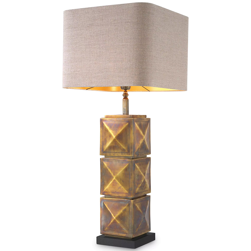 Настольная лампа Eichholtz Table Lamp Carlo Brass Бежево-серый Винтажная латунь Настольная лампа Eichholtz Table Lamp Carlo Brass Бежево-серый Винтажная латунь в Брянске | Loft Concept