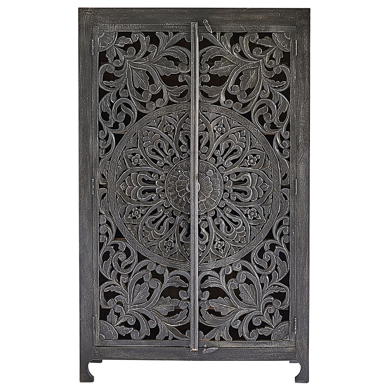 Шкаф Indian Antique White Furniture Cupboard Mistry серый Серый Шкаф Indian Antique White Furniture Cupboard Mistry серый Серый в Брянске | Loft Concept