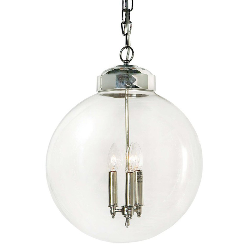 Подвесной светильник Conor Globe Hanging lamp Silver Серебряный Прозрачный (Transparent) Подвесной светильник Conor Globe Hanging lamp Silver Серебряный Прозрачный (Transparent) в Брянске | Loft Concept