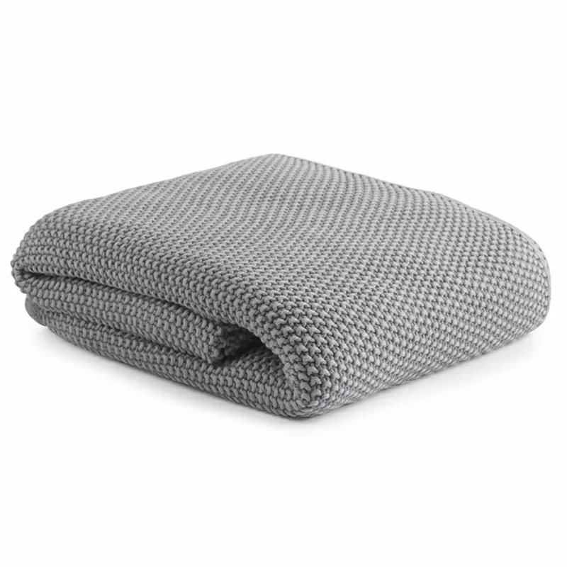 Плед из хлопка серого цвета Waffle Comfort Серый Плед из хлопка серого цвета Waffle Comfort Серый в Брянске | Loft Concept