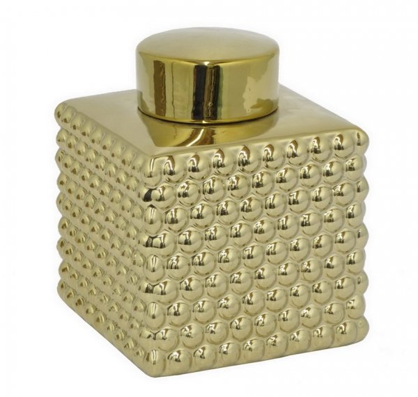 Сосуд с крышкой Chaplet Gold Small Золотой Сосуд с крышкой Chaplet Gold Small Золотой в Брянске | Loft Concept