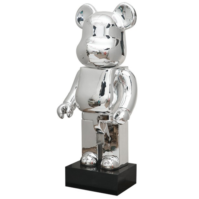 Статуэтка Bearbrick Silver on stand Серебряный Статуэтка Bearbrick Silver on stand Серебряный в Брянске | Loft Concept