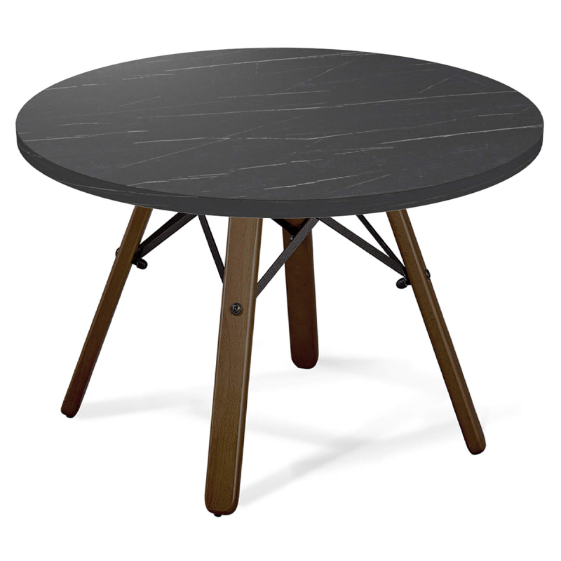 Стол журнальный c круглой столешницей на четырех коричневых ножках Charm Coffee Table Коричневый Черный Стол журнальный c круглой столешницей на четырех коричневых ножках Charm Coffee Table Коричневый Черный в Брянске | Loft Concept
