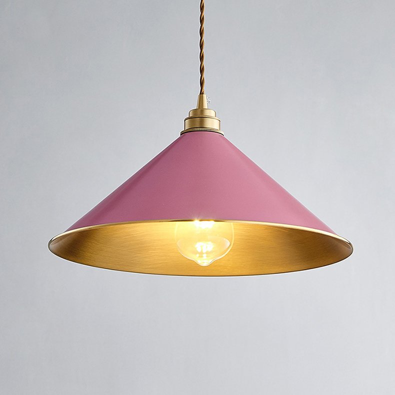 Подвесной светильник Cone Factory filament Pink Розовый пастельный Латунь Подвесной светильник Cone Factory filament Pink Розовый пастельный Латунь в Брянске | Loft Concept