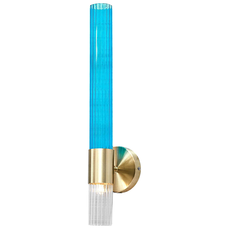 Бра Lucia Tube Sconce Прозрачный Глянцевое золото Голубой Бра Lucia Tube Sconce Прозрачный Глянцевое золото Голубой в Брянске | Loft Concept