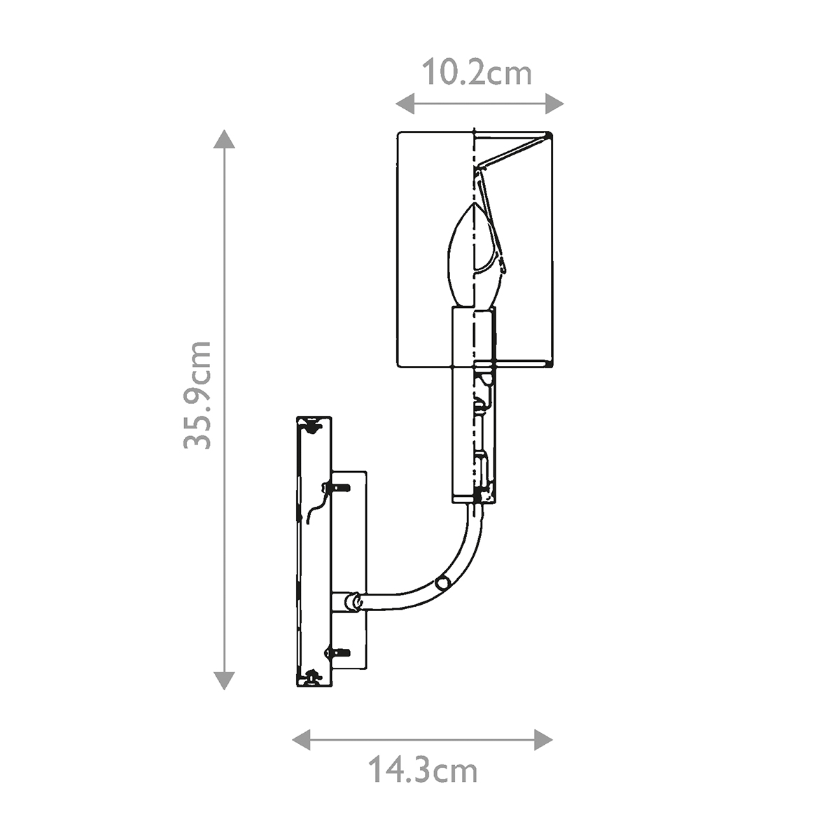 Бра с прямоугольным основанием цвета хром и белым цилиндрическим льняным абажуром Feiss в Брянске