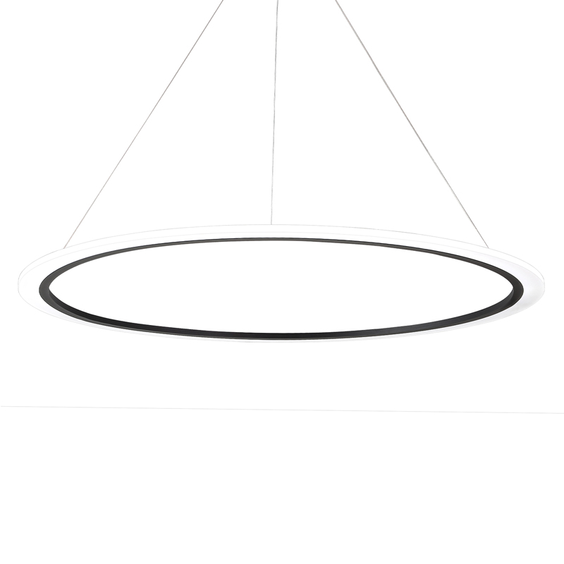 Люстра подвесная светодиодная кольцевая черного цвета Ring Horizontal Черный Белый Люстра подвесная светодиодная кольцевая черного цвета Ring Horizontal Черный Белый в Брянске | Loft Concept