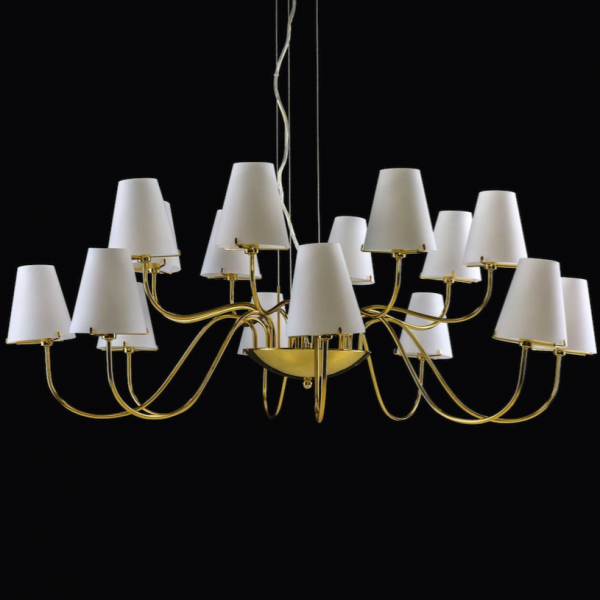 Люстра Imperial Chandelier 16 Глянцевое золото Белый Люстра Imperial Chandelier 16 Глянцевое золото Белый в Брянске | Loft Concept