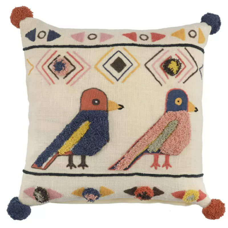 Чехол на подушку Ethnic mix Birds Мульти Чехол на подушку Ethnic mix Birds Мульти в Брянске | Loft Concept