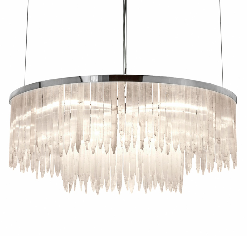Люстра LAMP SELENITE MINI Nickel Oval Прозрачный белый Никель Люстра LAMP SELENITE MINI Nickel Oval Прозрачный белый Никель в Брянске | Loft Concept